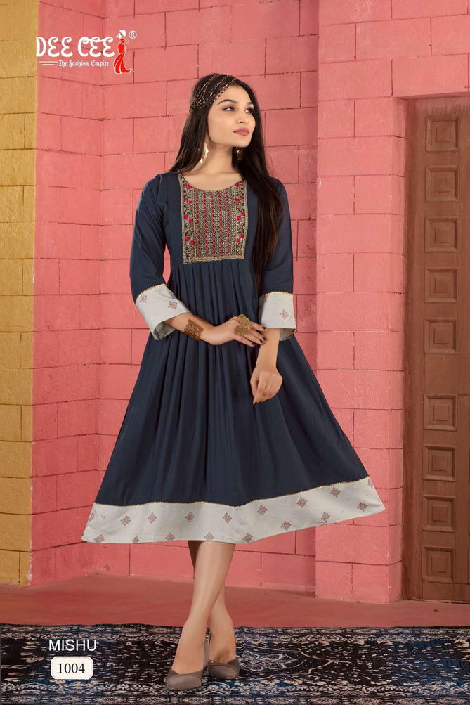 Mishu By Deecee Rayon Designer Plain Kurtis Wholesalers In Delhi
